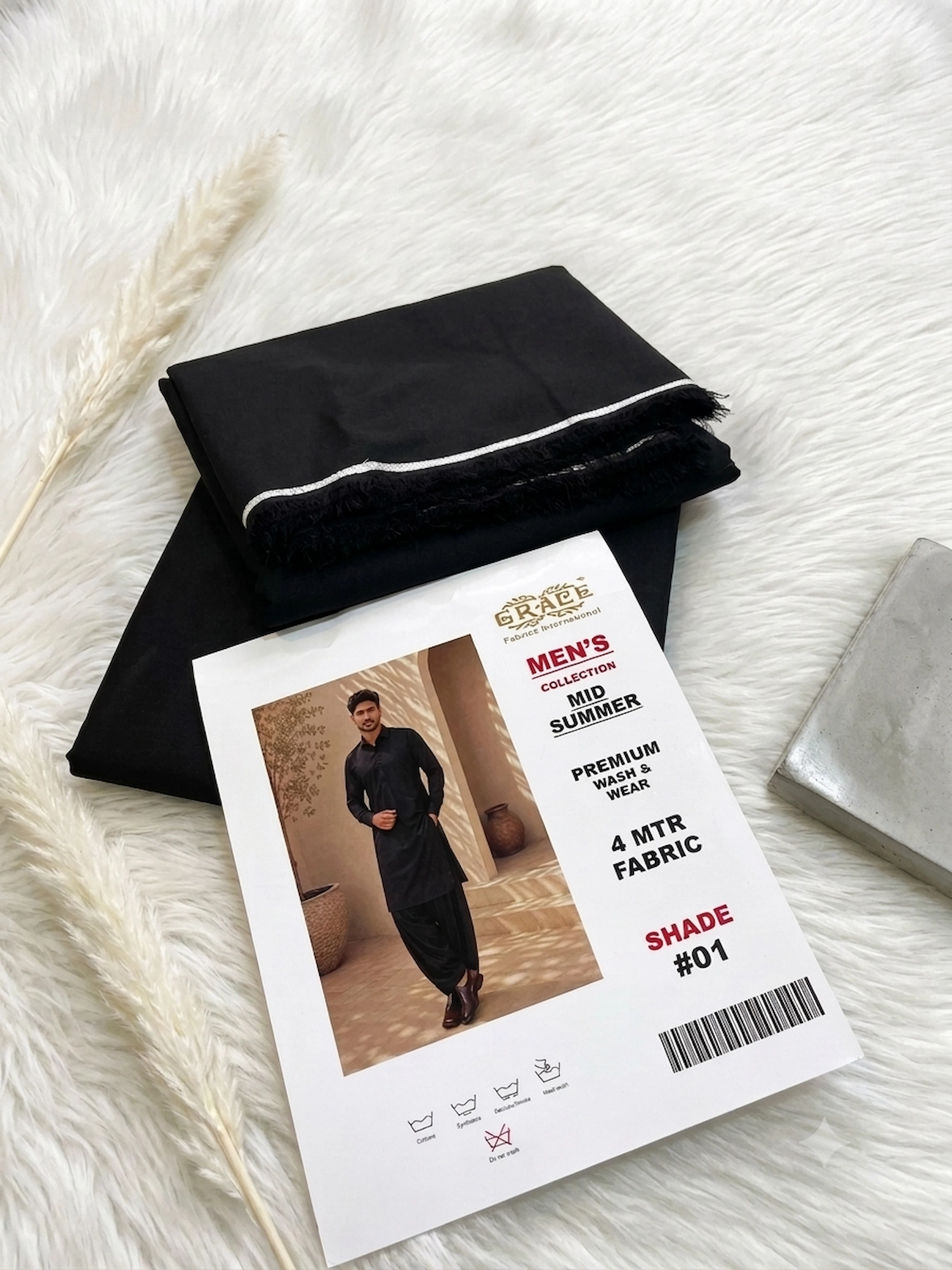 GRACE Men's Premium Wash & Wear - Jet Black Shade #01 - Image 2